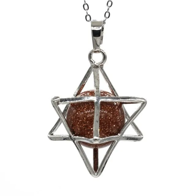 Merkaba Stone Pendant Necklace