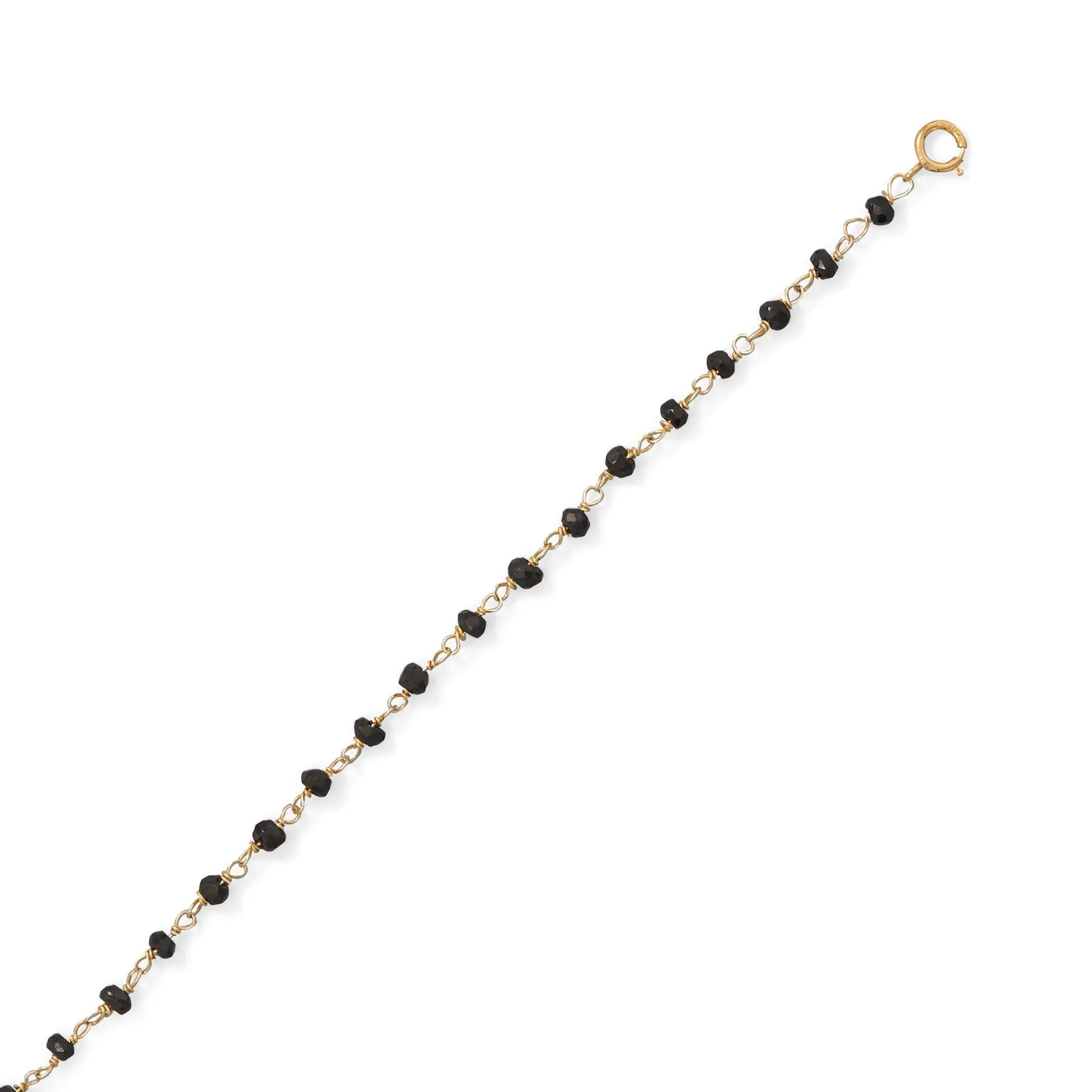 Midnight Sparkle 14 Karat Gold Filled Black Spinel Anklet