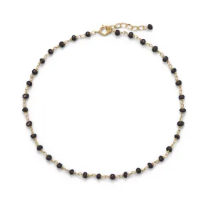 Midnight Sparkle 14 Karat Gold Filled Black Spinel Anklet