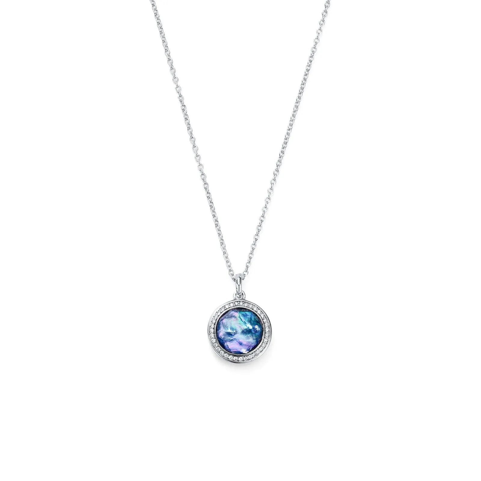 Mini Pendant Necklace in Eclipse with Diamonds