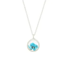 Mini Turquoise Shaker Silver Necklace