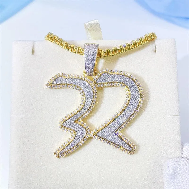 Moissanite Jersey Number Pendant