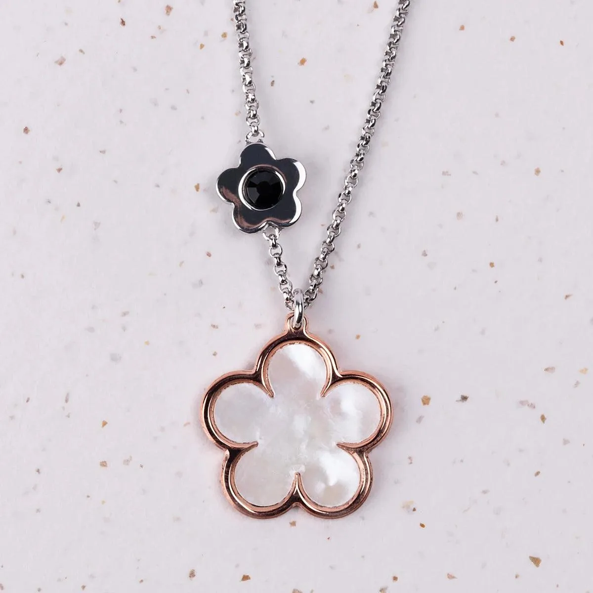 Mother of Pearl Flower Necklace