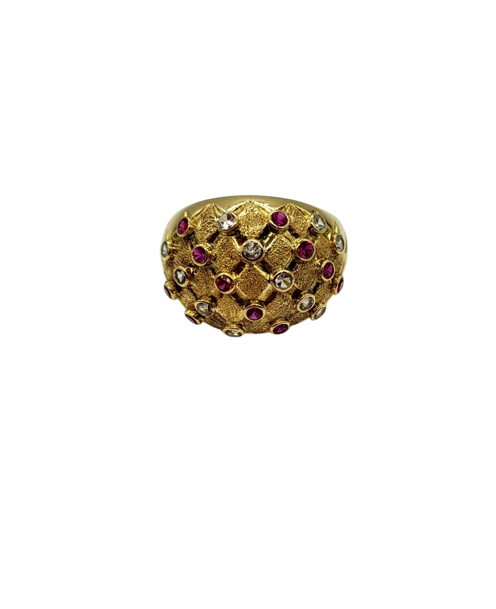 Multi Stone Dome Ring in 18 Karat Gold