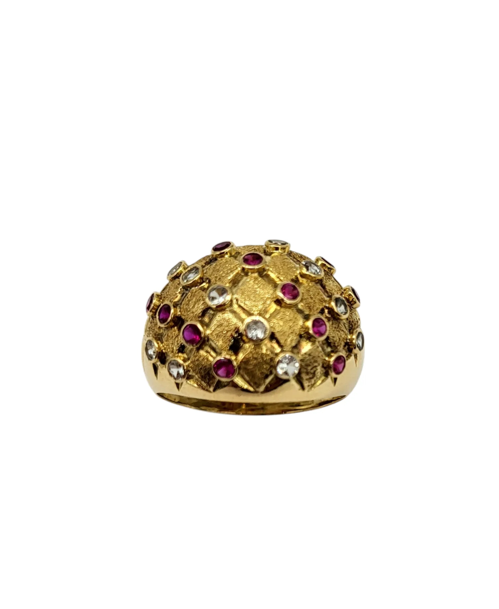 Multi Stone Dome Ring in 18 Karat Gold