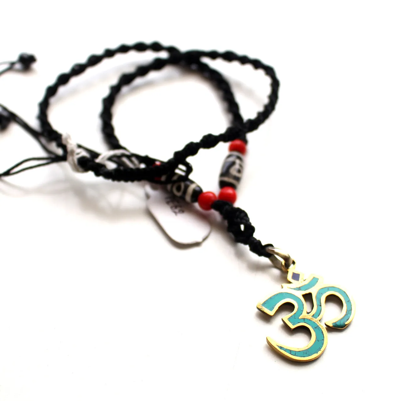 Mystic OM Pendant with Dzi Beads