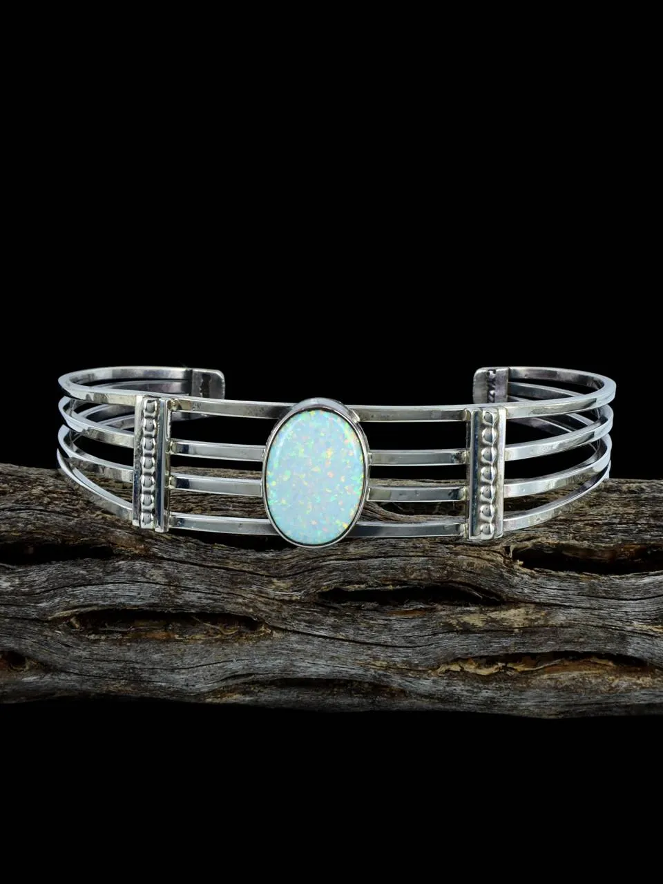 Native American Sterling Silver Opalite Bracelet