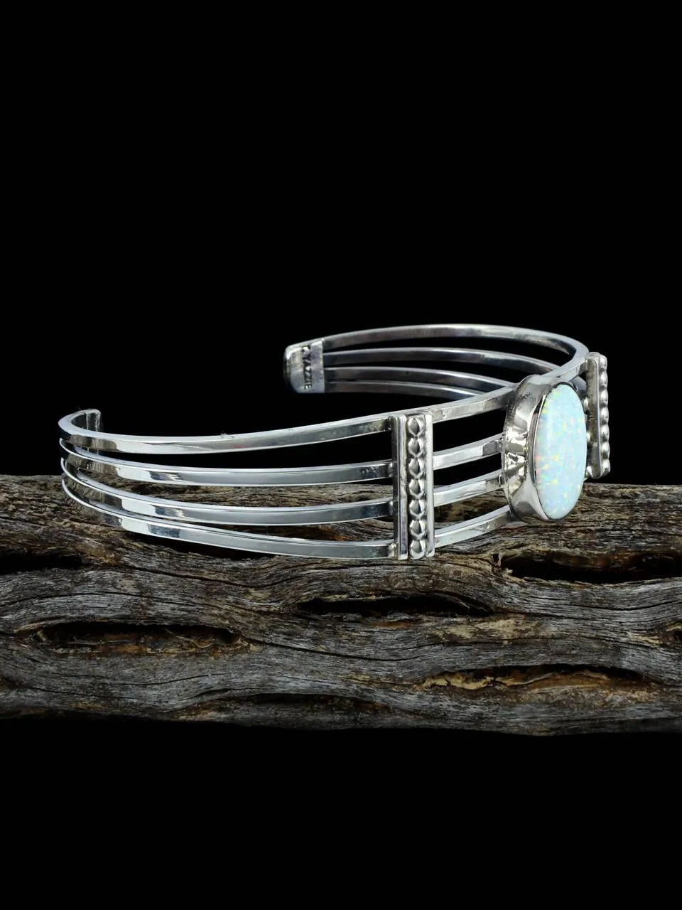 Native American Sterling Silver Opalite Bracelet