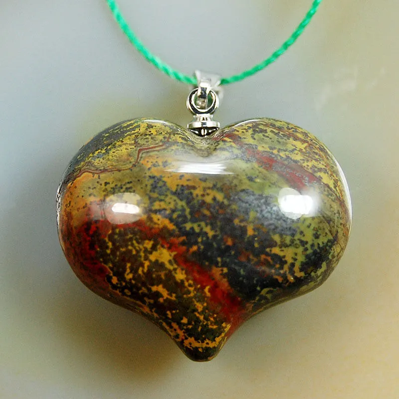 Natural Heart Gemstone Reiki Chakra Healing Bead Charm Pendant Necklace