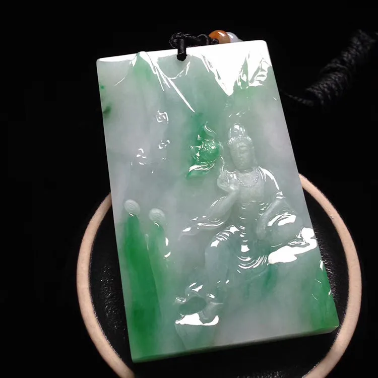 Natural Jade Pendant Jadeite Guan Yin Pendant PT231