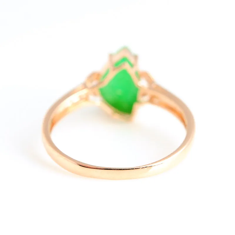 Natural Jade Ring Jadeite Gold Ring RG55