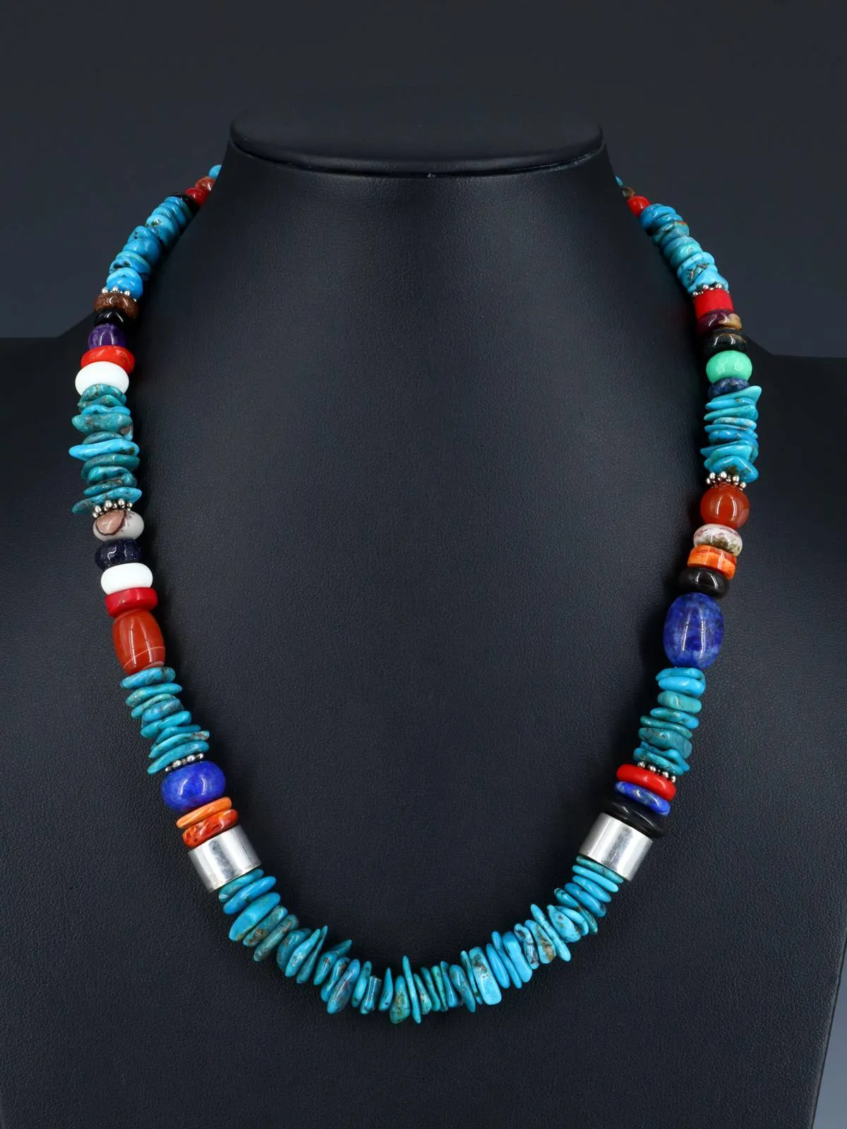 Navajo 21" Turquoise Large Single Strand Beaded Necklace