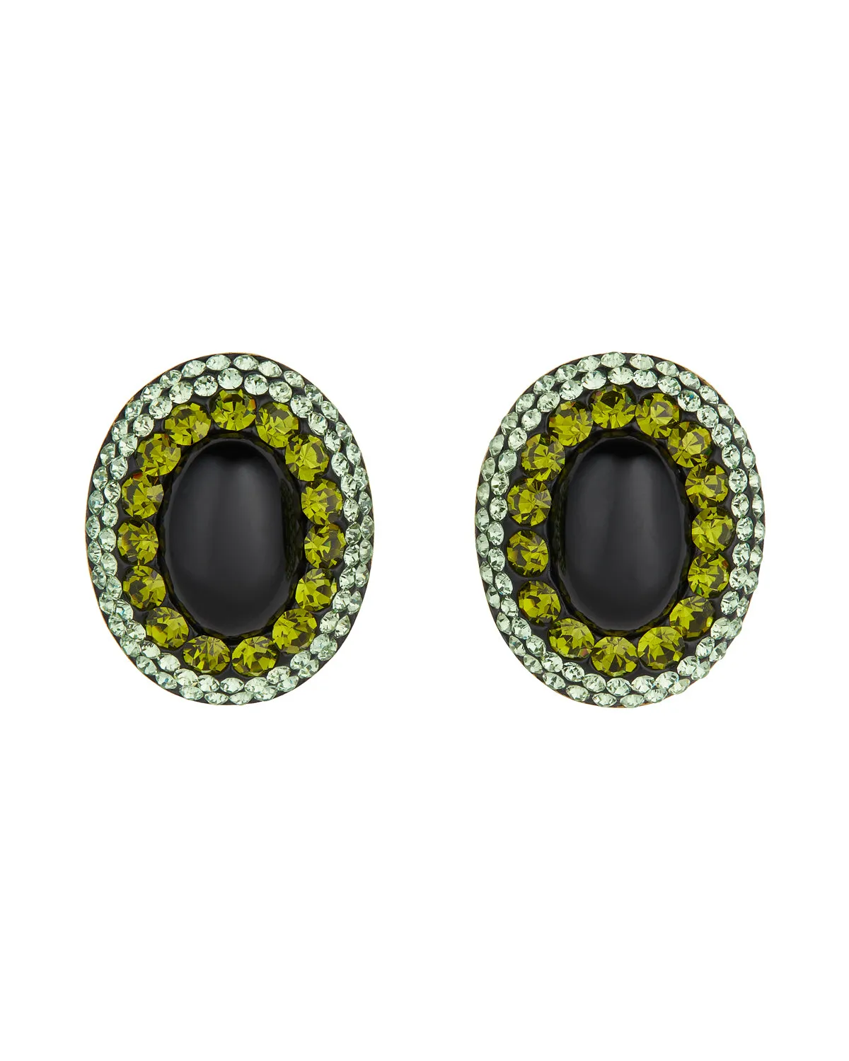 Onyx & Green Stud Earrings