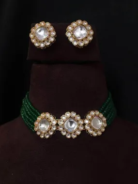 Onyx Beads Polki Kundan Choker