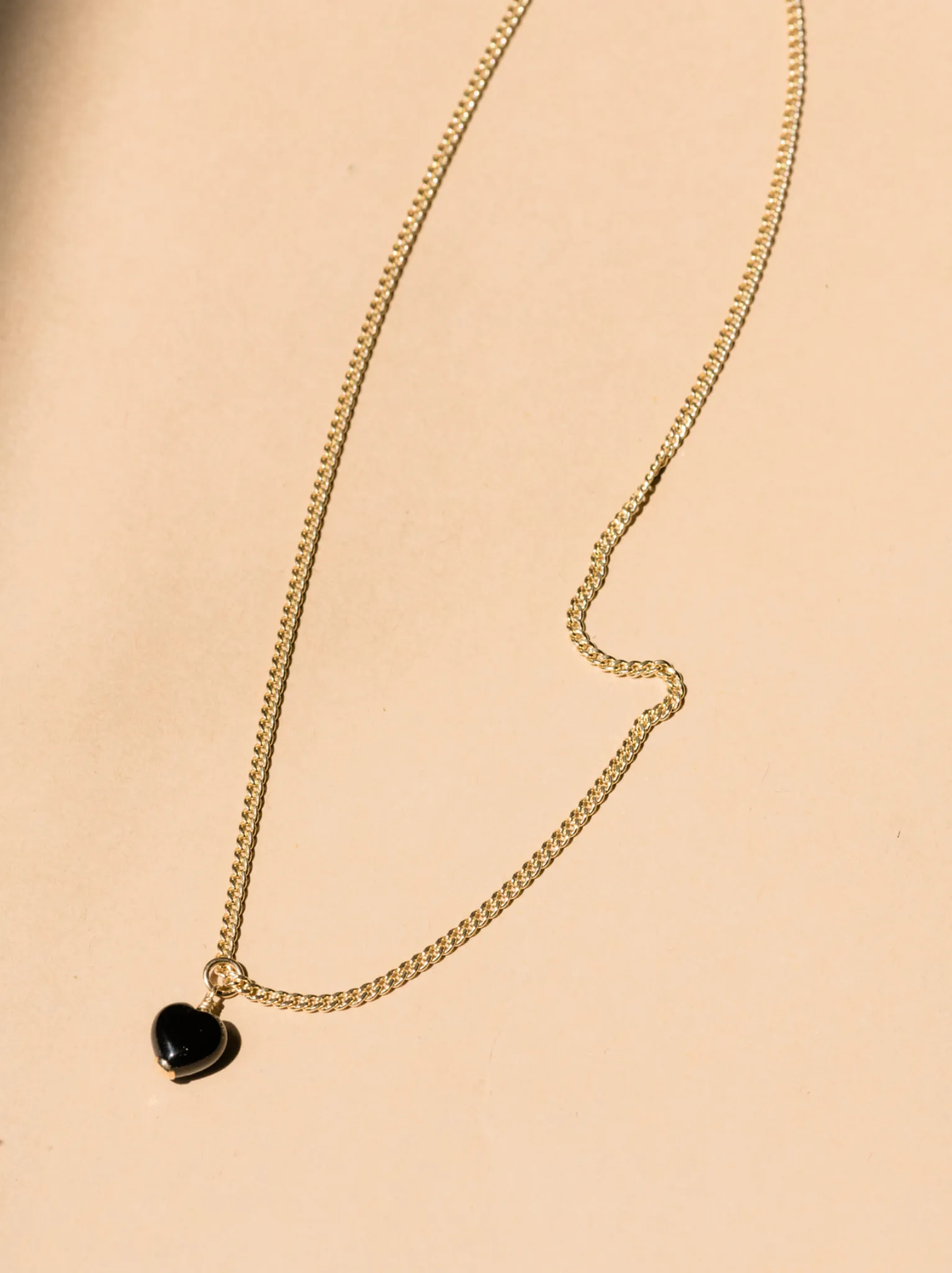 Onyx Heart Pendant Necklace