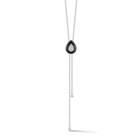 Onyx Lariat Necklace- .10 Dia.