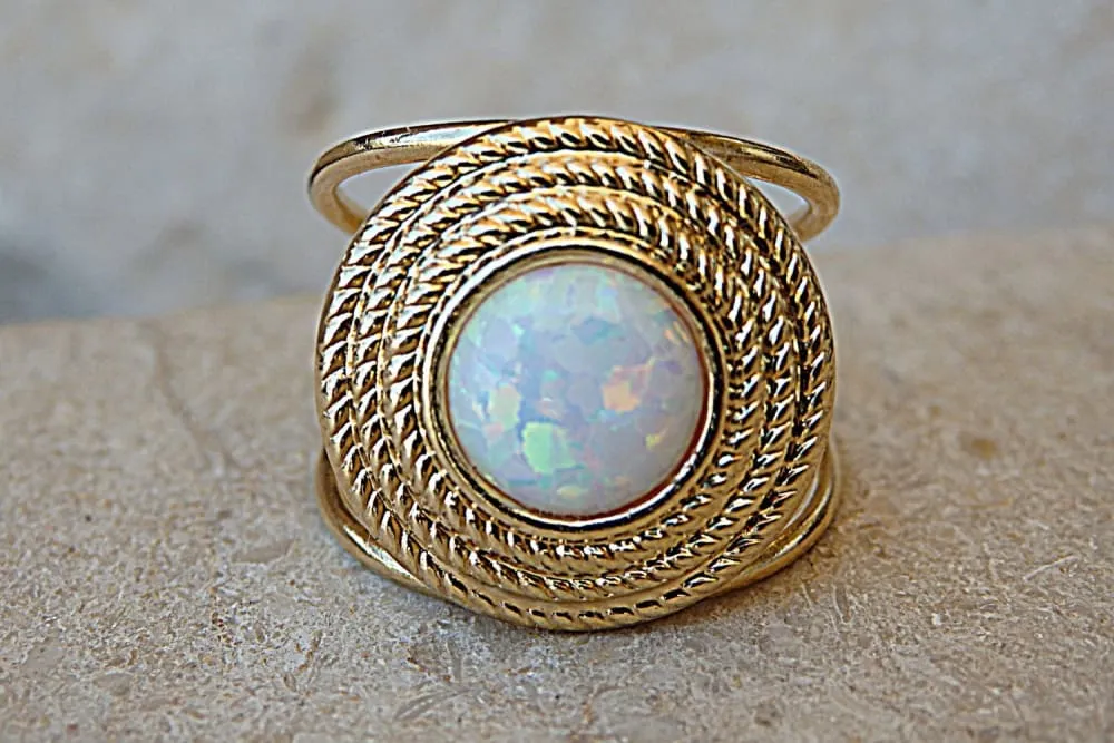 Opal statement ring