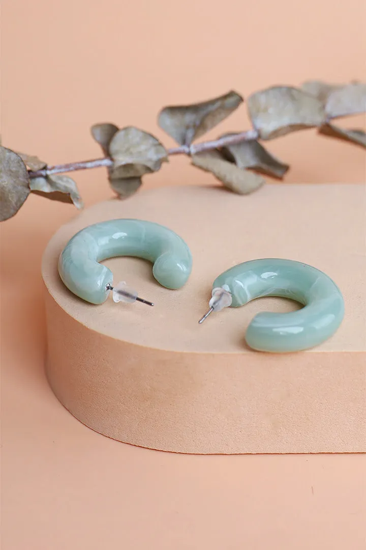 Opaque Jade C-Hoop Earrings