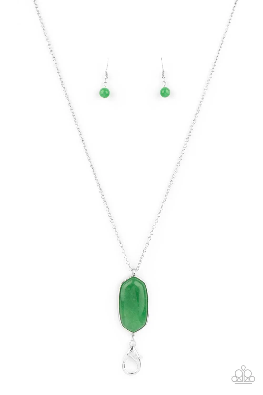 Open Door Jewelry - Elemental Elegance - Green Lanyard - Paparazzi Accessories