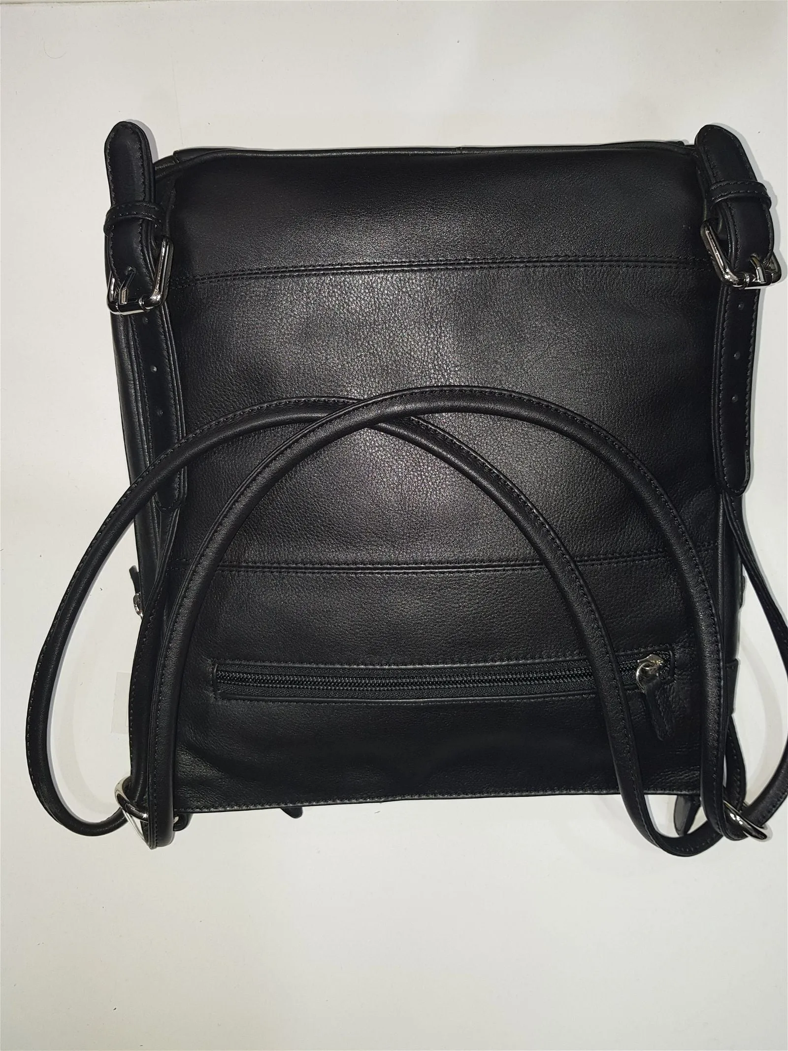 Oran Leather Backpack with Handbag Aster