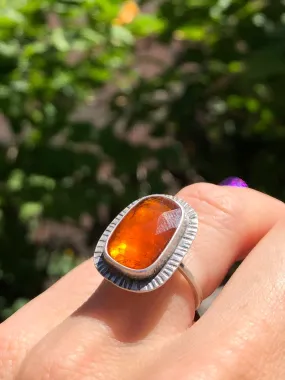 Orange Kyanite Freeform Sunburst Ring