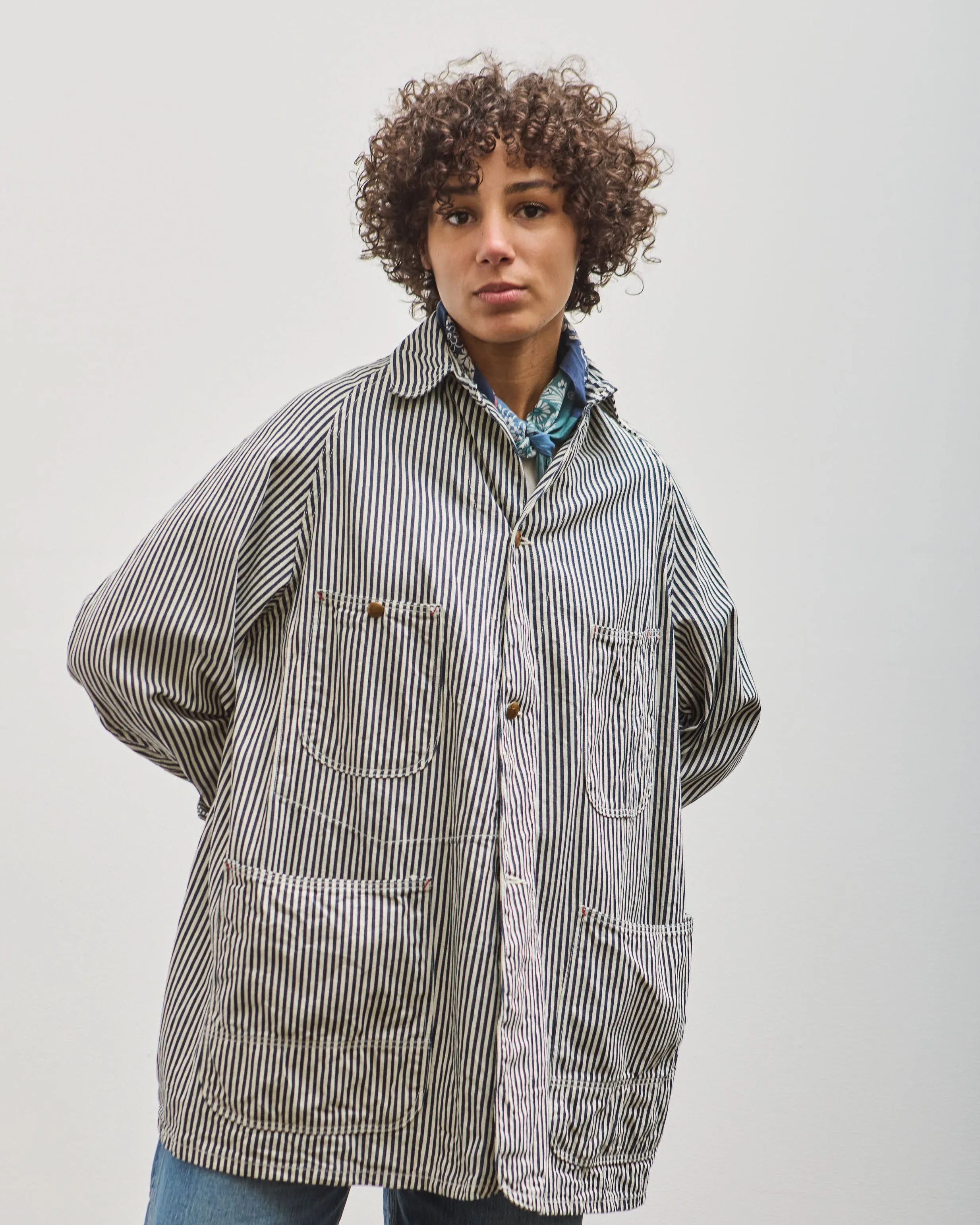 orSlow Loose Fit Coverall, Hickory Stripe