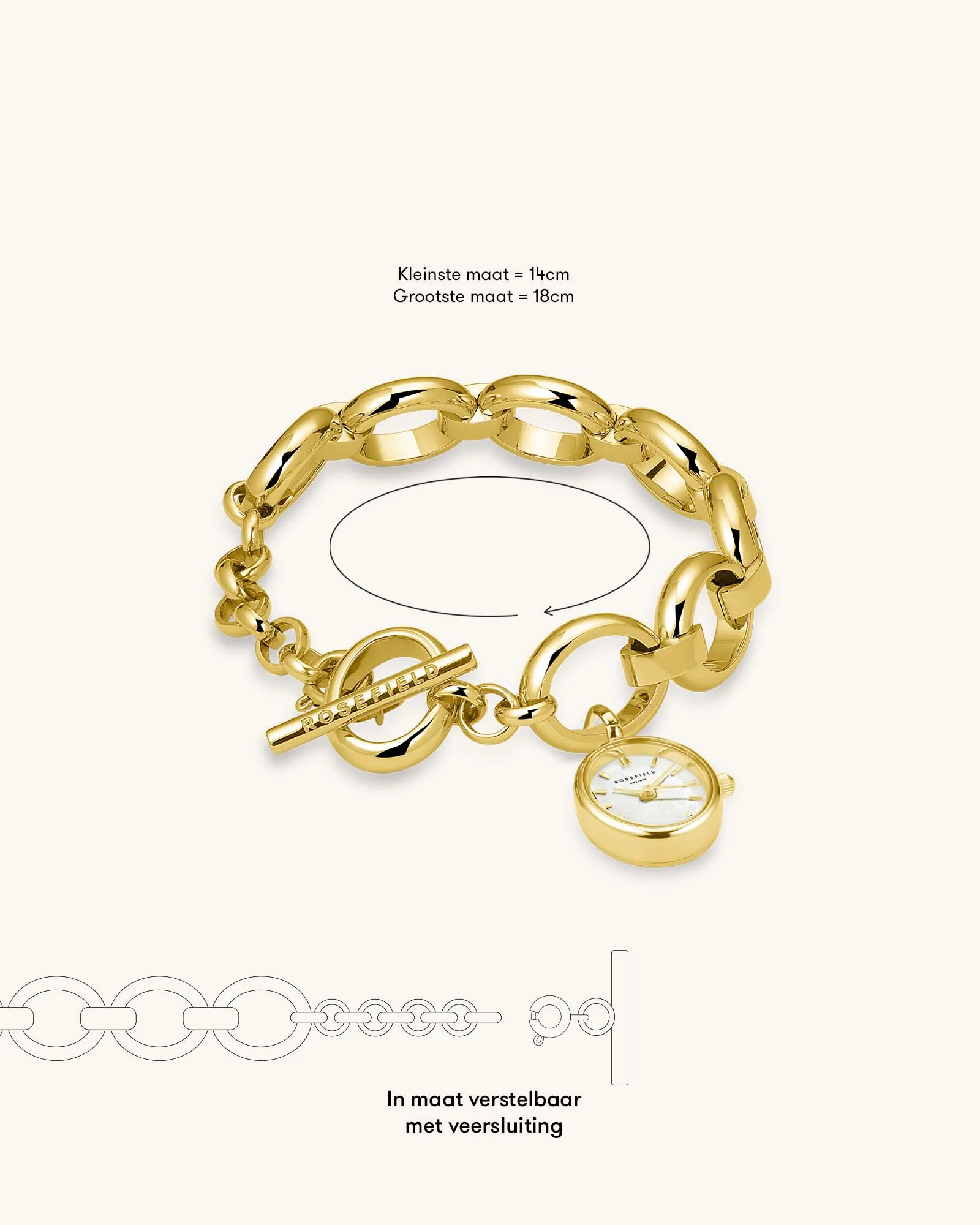 Oval Charm Chain Gold-Engraved