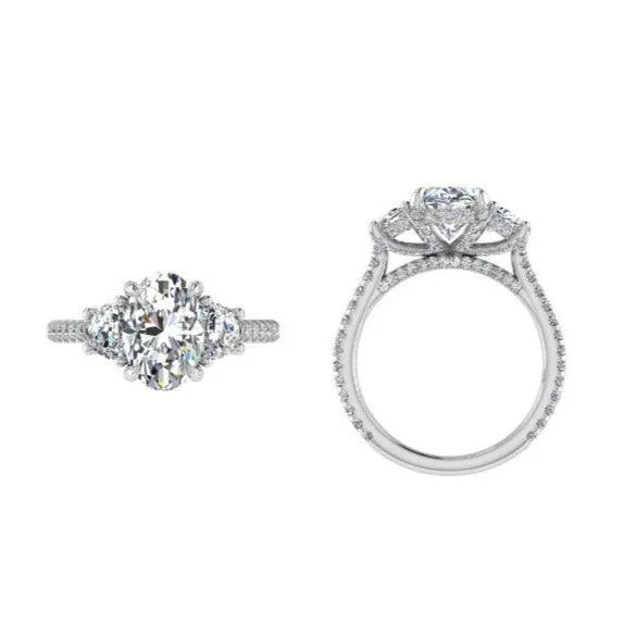 Oval Diamond Crown Engagement Ring