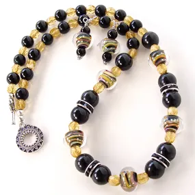 Palladium: Black and Yellow Necklace Set