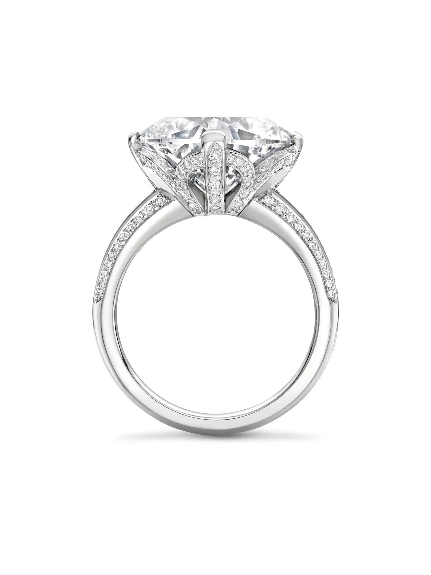 Peace of Mined Cushion Cut Platinum Diamond Ring