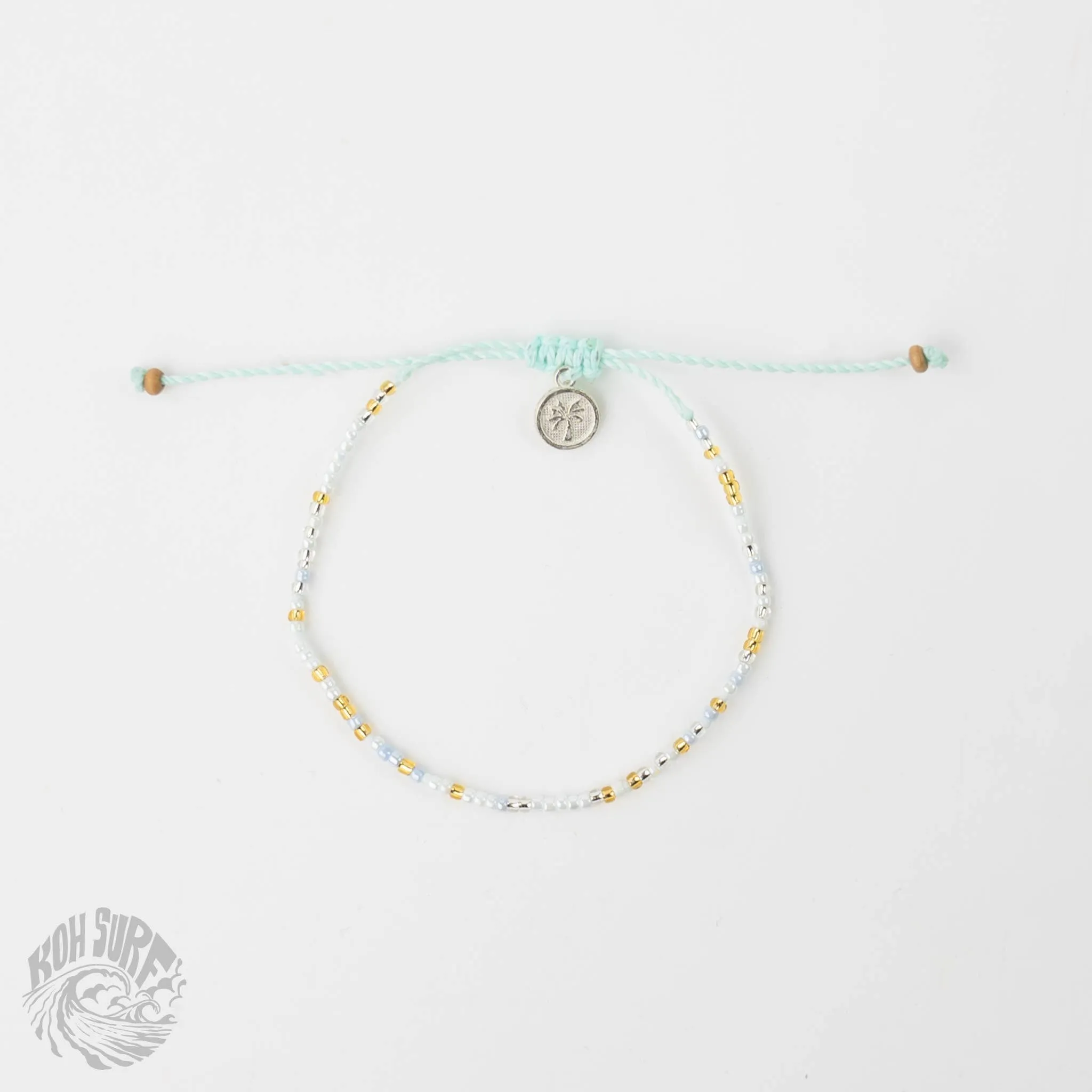 Pineapple Island -  Alila Dainty Beaded Anklet, Beach Anklet by Koh Surf: Peach