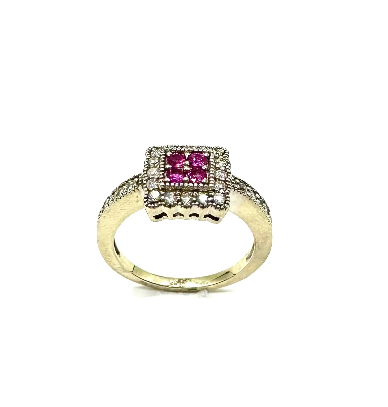 Pink Sapphire & 1/2 CTW Diamond Ring