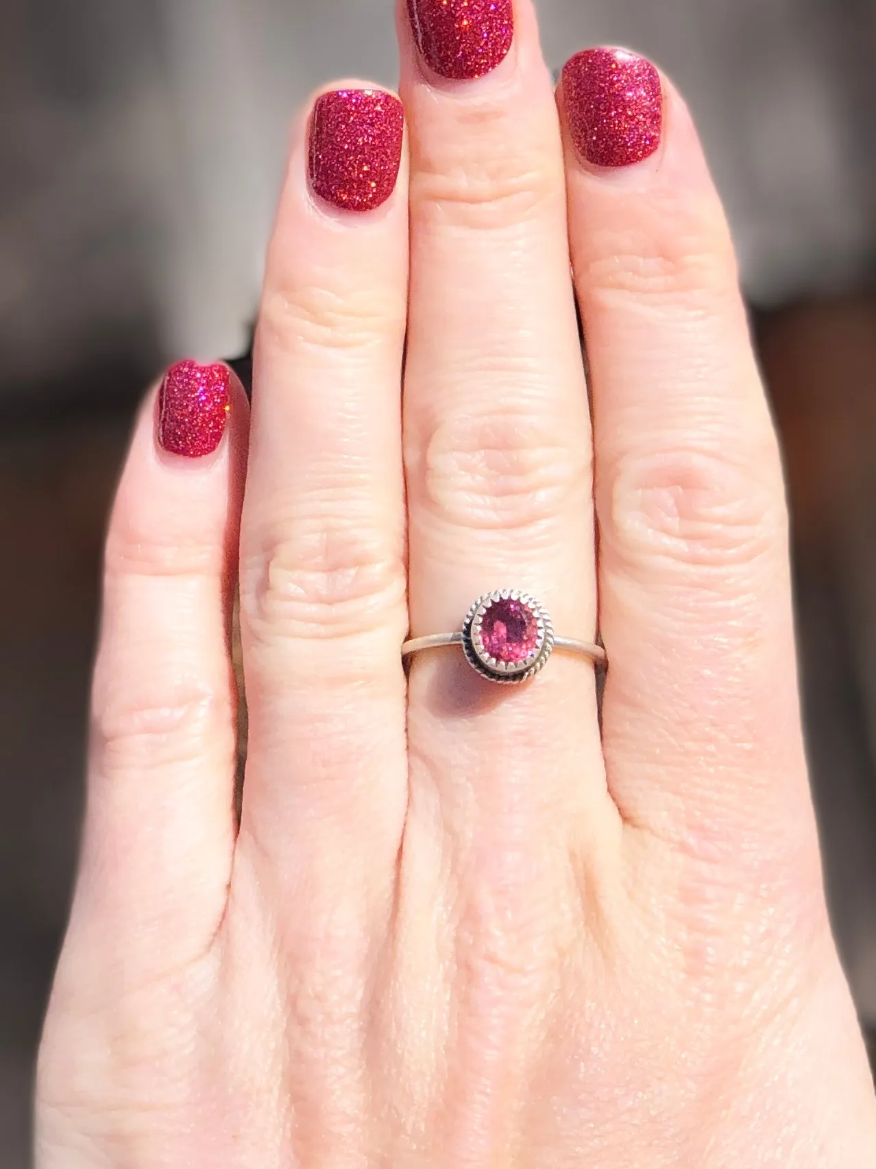 Pink Tourmaline Oval Ring