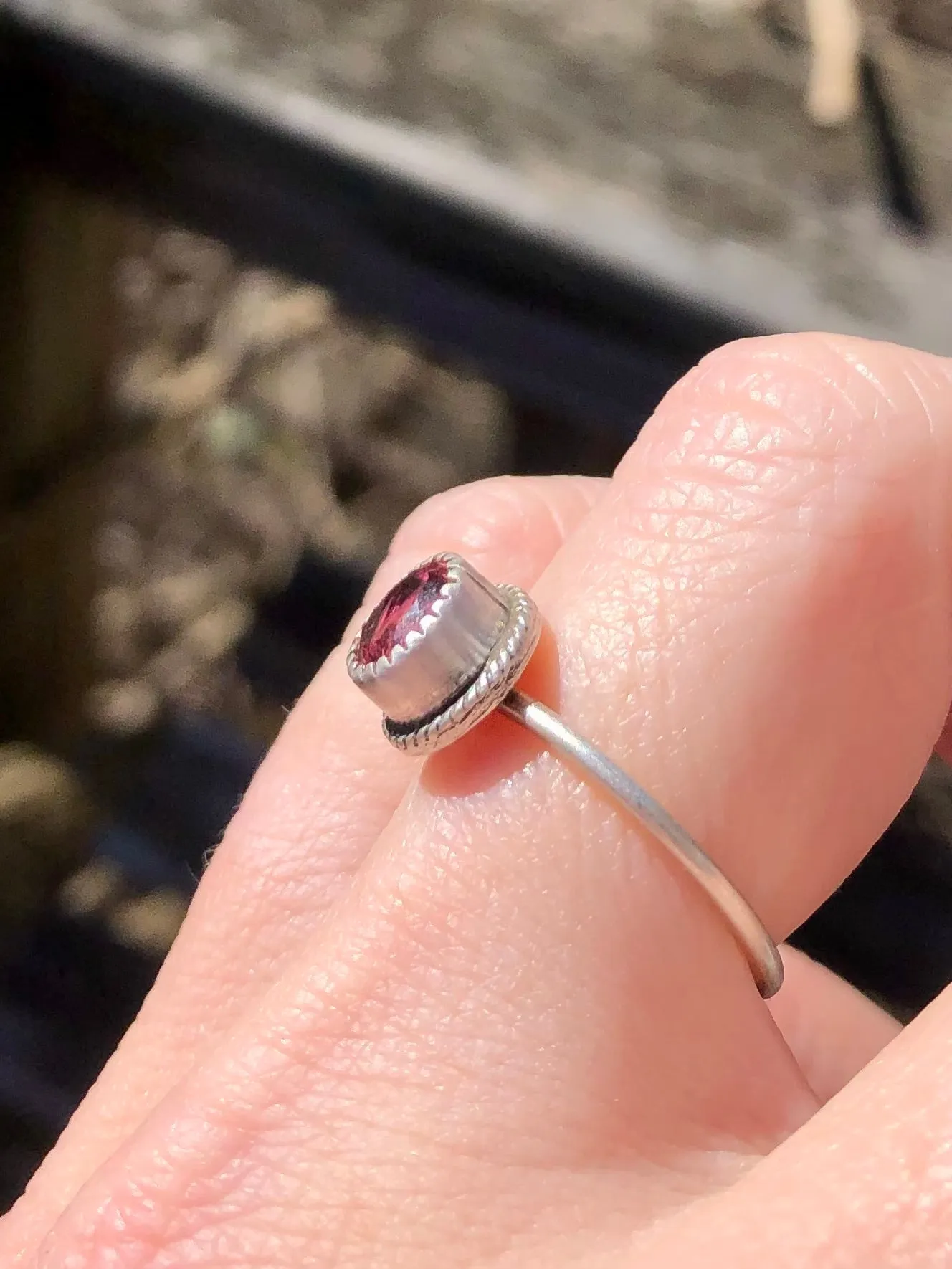 Pink Tourmaline Oval Ring