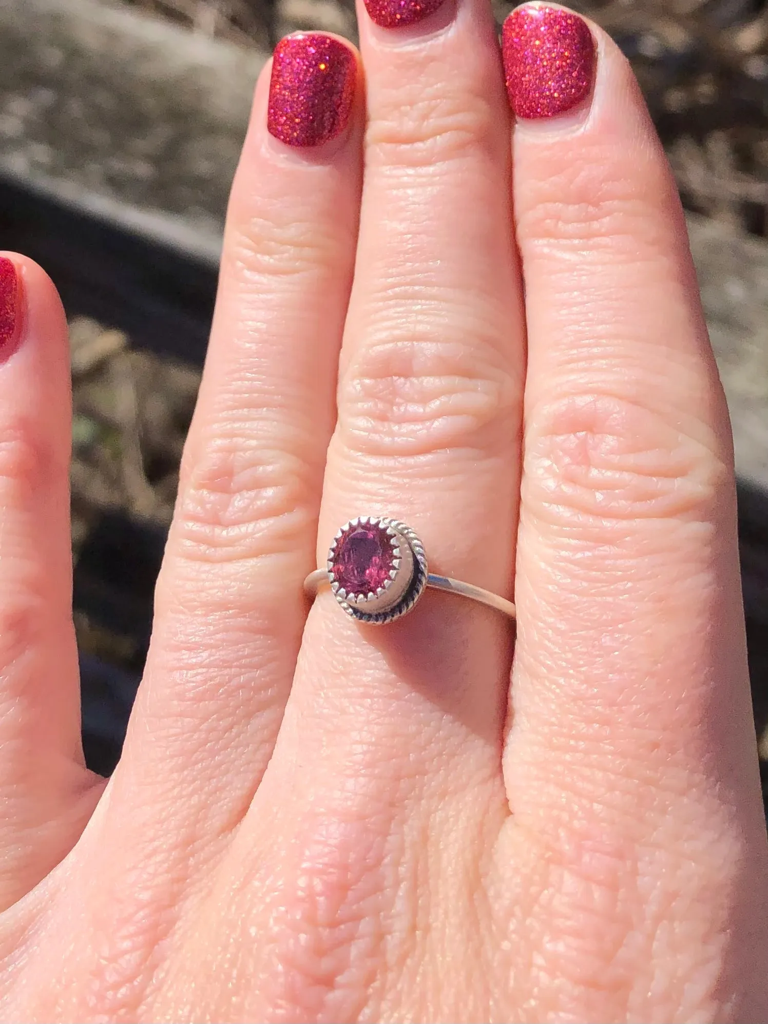 Pink Tourmaline Oval Ring