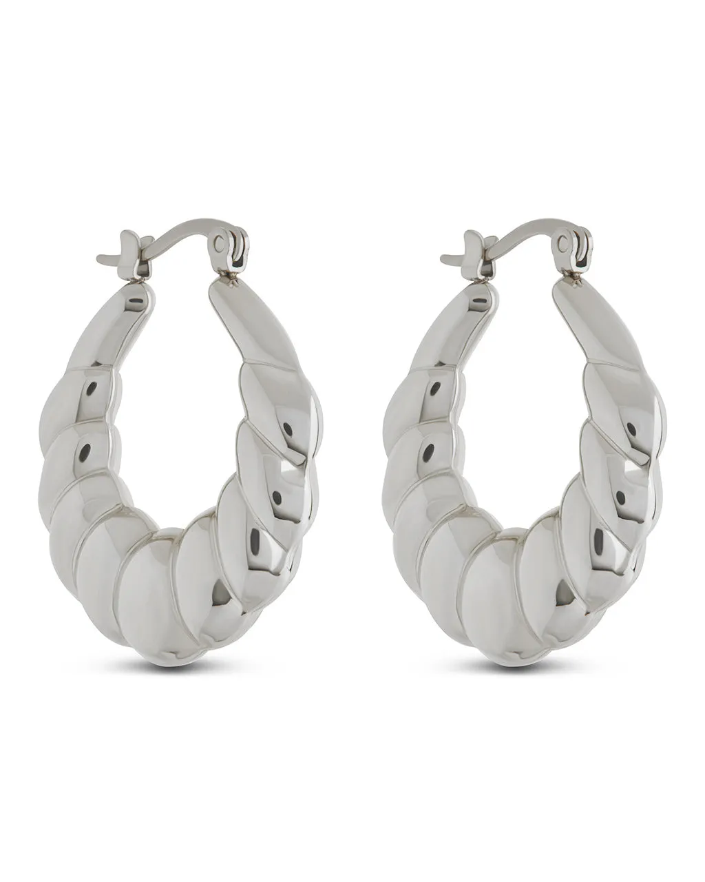 Piper Twisted Polished Hoop Earrings