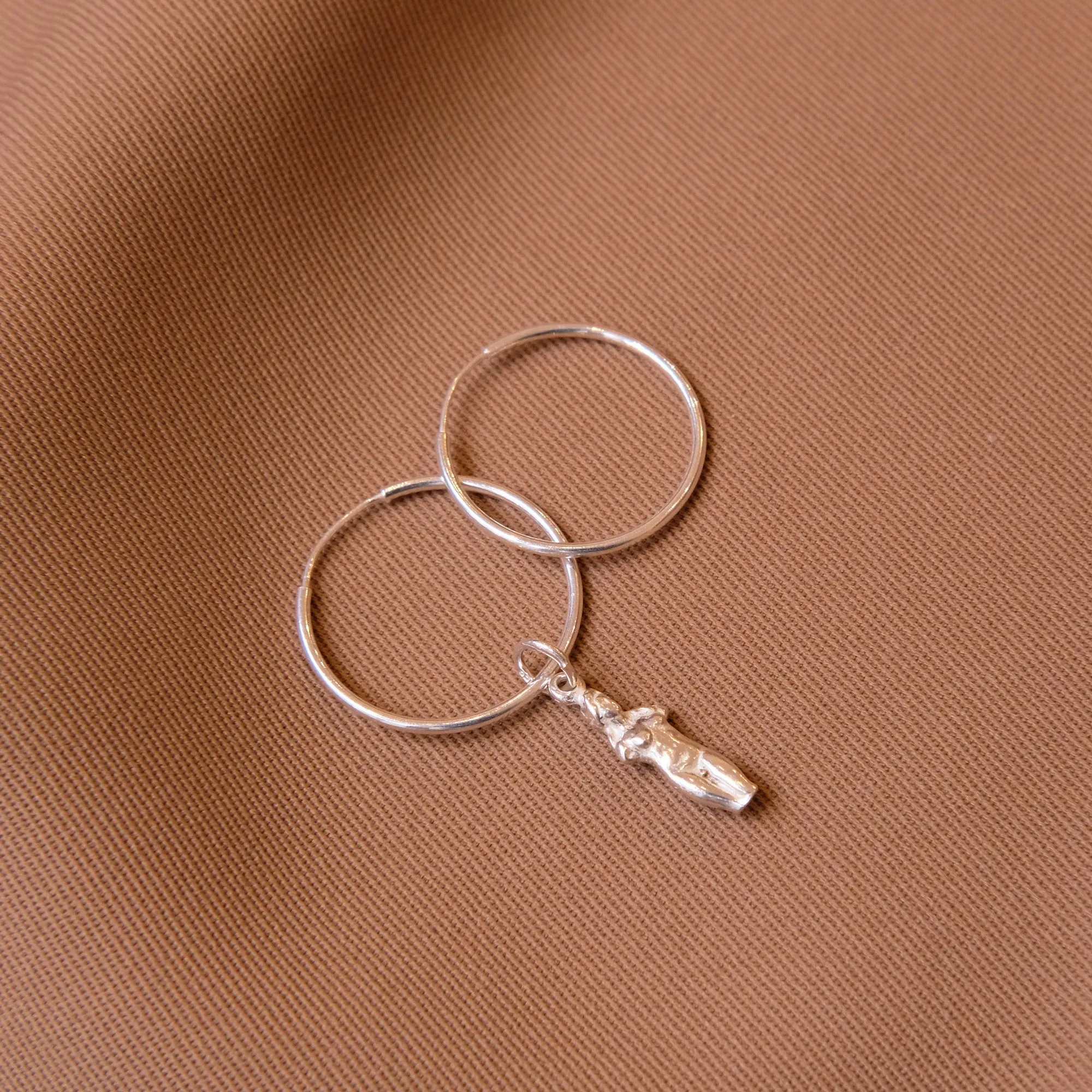 Plain Hoop Earrings - Silver