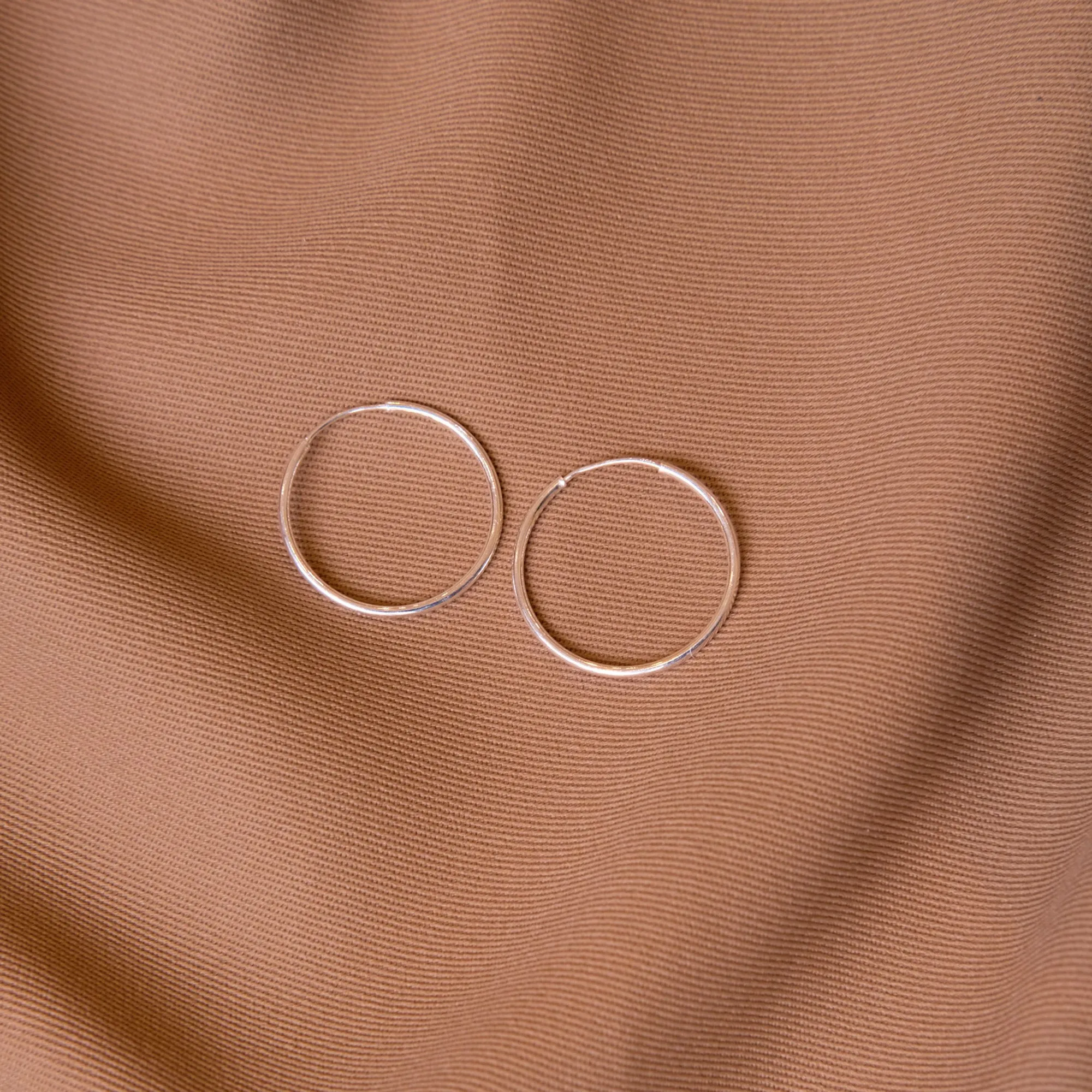 Plain Hoop Earrings - Silver