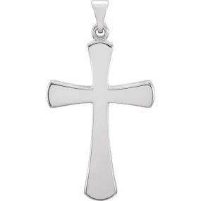 Platinum 28.5x19 mm Cross Pendant