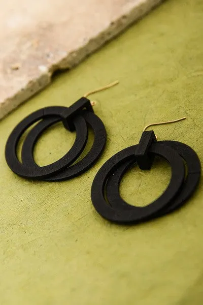 Portland Wood Hoop Earrings