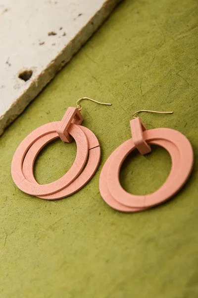 Portland Wood Hoop Earrings