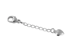 Puffed Heart Silver Jewelry Extender