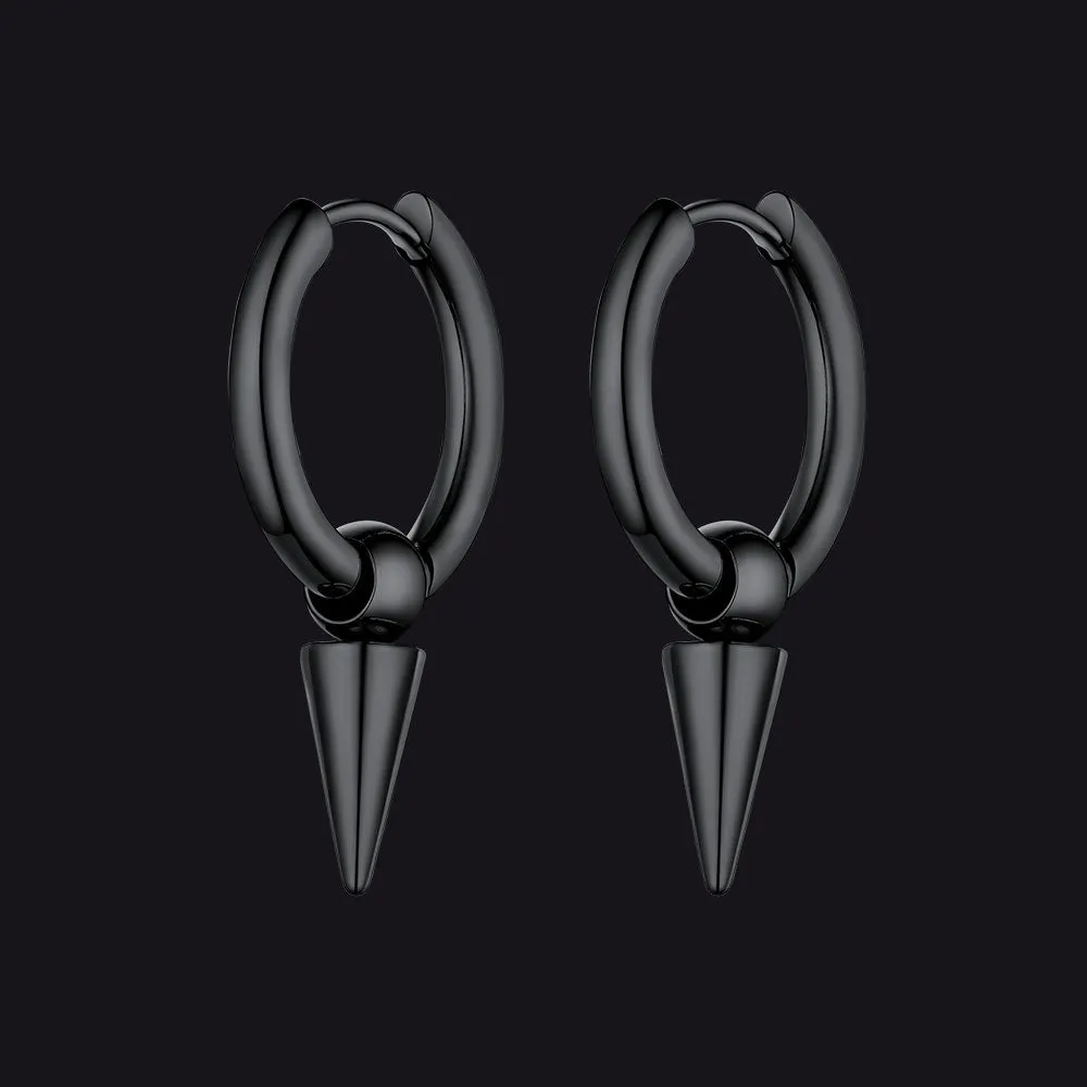 Punk Spike Huggie Hoop Earrings for Men Women