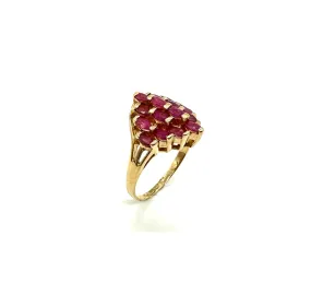 Pyramid Style Marquise Ruby Ring