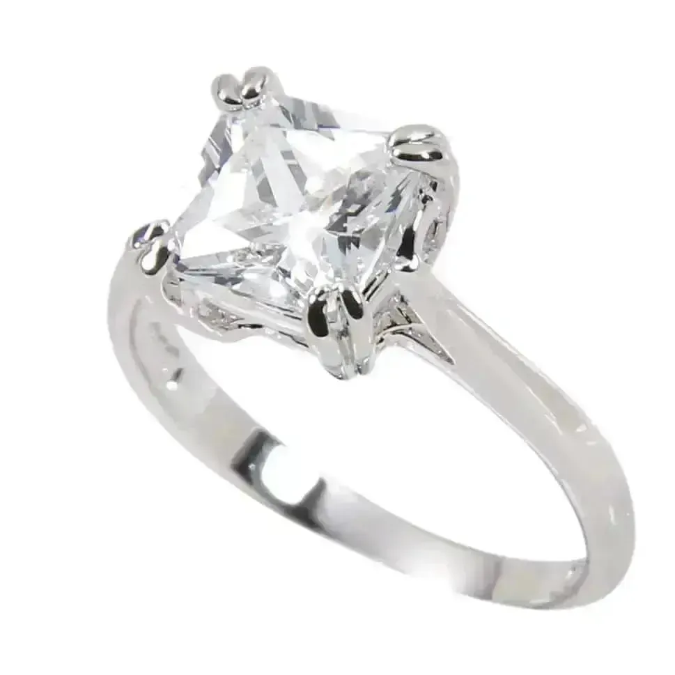 Radiant 1.08 Carat Princess Cut Diamond Engagement Ring - Size 7