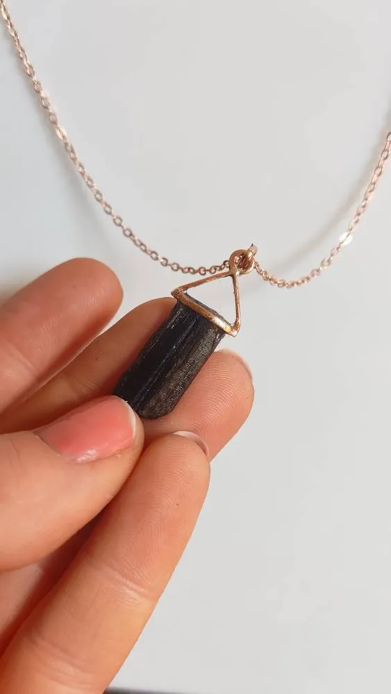 Raw Green Tourmaline (Verdelite) Pendant Necklace