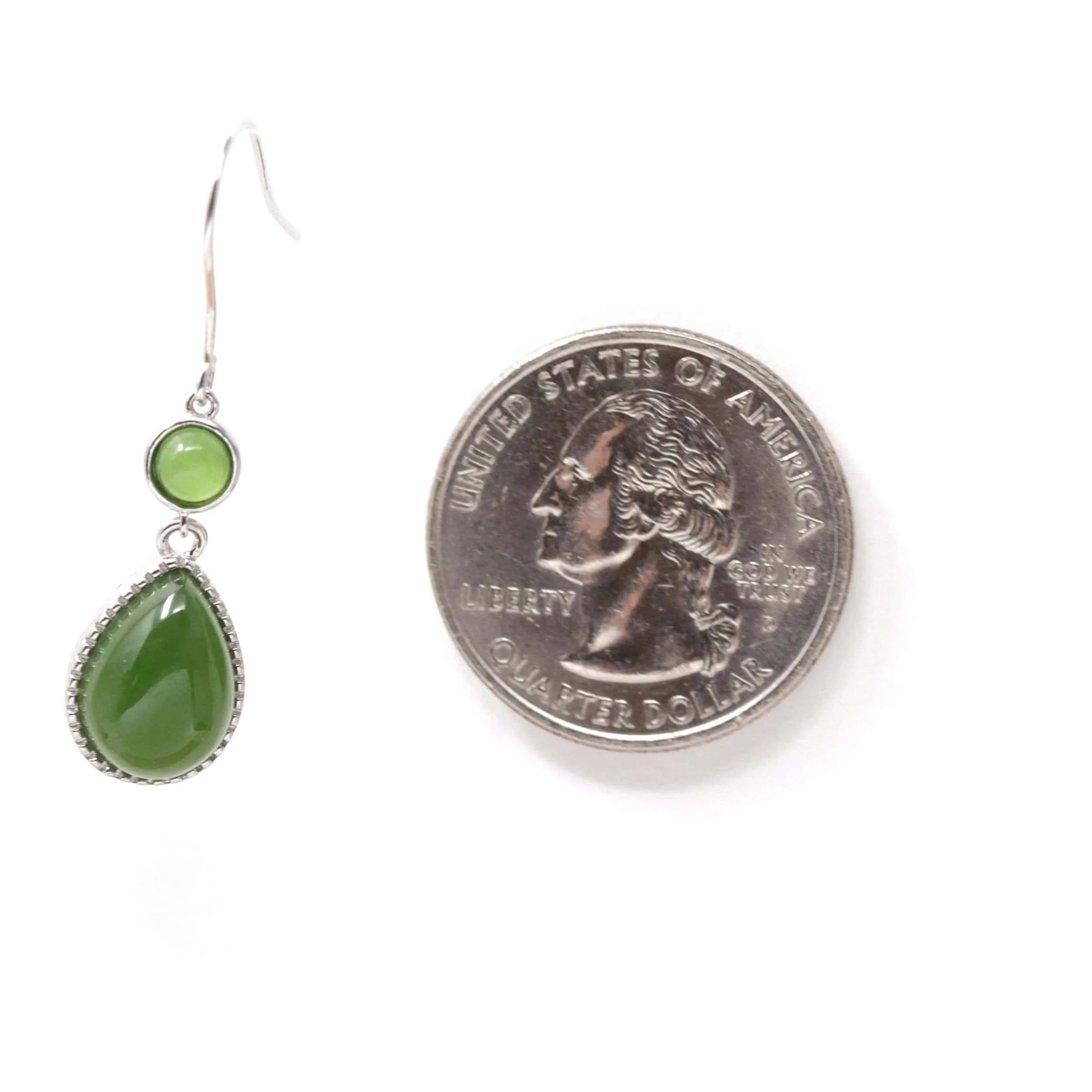 RealJade® "Classic Tear Drop" Sterling Silver Genuine Nephrite Green Jade Dangle Earrings