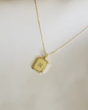 Rectangle Initial Necklace