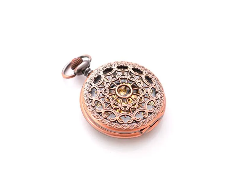 Retro Dial Hand Wind Mechanical Pocket Watch with Chain