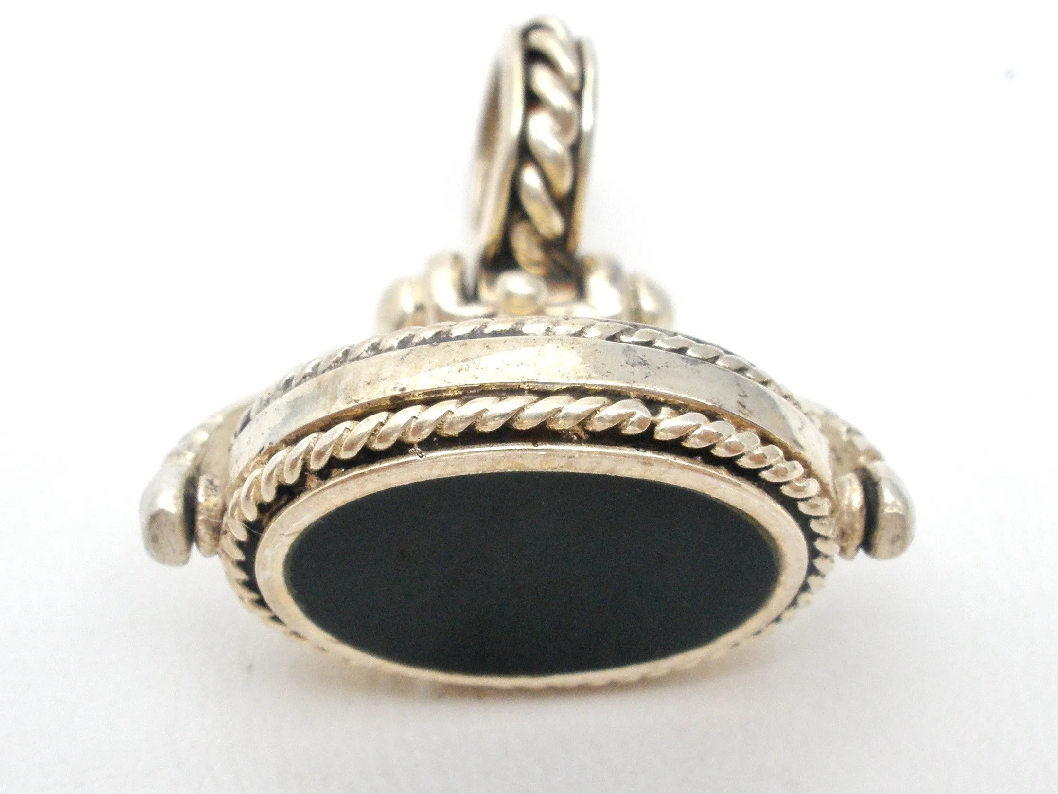 Reversible Pendant Sterling Silver Black Onyx Engravable